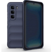 Infinix Hot 50 4g Kılıf Esnek Tpu Oyuklu Arka Yüzey Tasarımlı Nxar Etnik Silikon Kapak - Lacivert