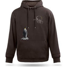 Tarrzzcom Kapüşonlu Kadın Sweatshirt - Erkek Sweatshirt Nihilist Penguen Tasarım Sweatshirt