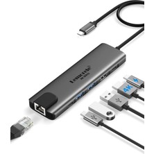 Lemorele TC44 6 In 1 USB Type-C Hub Çoklayıcı, 4K@60Hz Hdmı, Gigabit Ethernet, 100W Pd Şarj 2x USB Çoğaltıcı