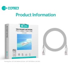 Coteci 15 Metre Cat7 Ethernet Kablosu 10GBPS 600MHZ Slim Ince RJ45 Yüksek Hızlı Internet Modem Kablosu