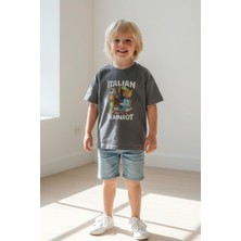 Monila Erkek Çocuk Pamuklu Bisiklet Yaka Baskılı T-Shirt