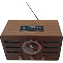Belkıs Kırtasiye Ahşap Büyük Boy Nostaljik Radyo Bluetooth+Sd Kart Girişusb Bağlantı Sarjlı Büyük Nostaljik Boy Radyo