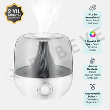 Robeve 3 Litre Hava Nemlendirici Buhar Makinesi – Üstten Dolumlu, Ultrasonik, Sessiz Çalışan, Büyük Kapasiteli Ev ve Ofis Nemlendiricisi