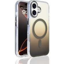 iPhone 17 Kılıf M-Safe Şarj Özellikli Transparan Renk Geçişli Nxar Toros Kapak - Gri