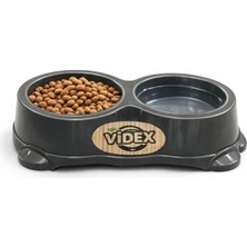 Videx Çiftli Mama ve Su Kabı – Kaymaz Tabanlı Kedi Köpek Yemek Kabı – Dayanıklı Plastik Mama Kabı