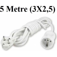 Viko Topraklı Uzatma Seyyar Kablosu Tekli Priz 5 Metre 3x2,5 mm Seyyar Uzatma Kablosu