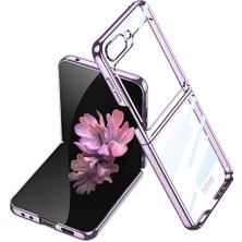 Galaxy Z Flip 6 Kılıf Nxar Full Camlı Kıpta Kapak-Mor