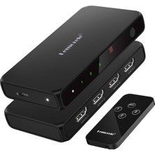 Lemorele G99, 3 Portlu HDMI Switch 4K Görüntü Çoklayıcı Aktarıcı - 3 In 1 Uzaktan Kumandalı 3 Giriş 1 Çıkış