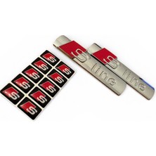 Audi S Line Metal 2 Adet 3D Amblem ve 10 Adet Audi S Damla Stıcker