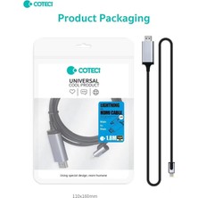 Coteci Lightning To HDMI Kablo iPhone iPad Tv Görüntü Aktarıcı 10W Şarj Girişli 1080P 60Hz 1.8 Metre