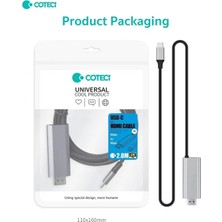 Coteci Type-C To HDMI Kablo 2 Metre - Pd Type-C Şarj Destekli 4K Ultra Hd Görüntü Aktarıcı Çevirici