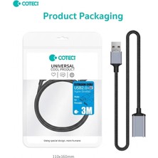 Coteci USB Uzatma Kablosu Dişi Erkek USB 2.0 Data Şarj Yazıcı Klavye Mouse Uzatıcı Örgülü 3 Metre