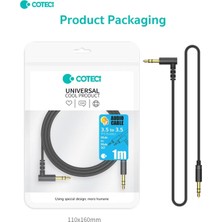 Coteci L Tipi 3.5mm Aux Ses Kablosu 90 Derece Açılı Jak Erkek Erkek Araç Hoparlör Kulaklık Bağlantı 1 Metre