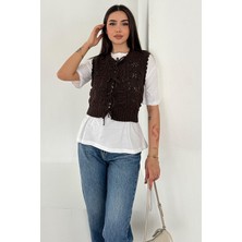 Noa Noa Kadın Ponponlu Bağlamalı Triko Süveter – Dokulu & Romantik Stil