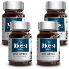 The Mossi London 4'lü Paket Saç Vitamini 120 Tablet – Saç Dökülmesini Azaltmaya ve Saçları Güçlendirmeye Yardımcı Takviye