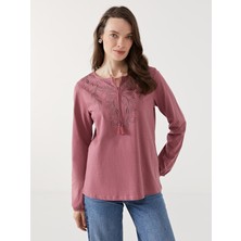 Lc Waikiki Yeni Sezon Bağlamalı Yaka Desenli Kadın Bluz