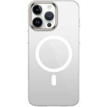Apple iPhone 16 Pro Max Kılıf Magsafe Şarj Özellikli Şeffaf Cam Arka Yüzey Nxar G-Glass Kapak-Şeffaf