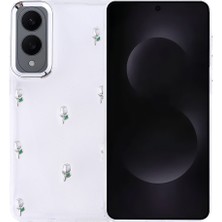 Galaxy S25 Edge Kılıf Airbag Tasarımlı Simli Şeffaf Nxar Kutup Kapak - Lale