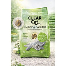 Clear Cat Marsilya Sabunu Kokulu Topaklanan Kedi Kumu 5 L – Doğal Bentonit, Güçlü Koku Kontrolü