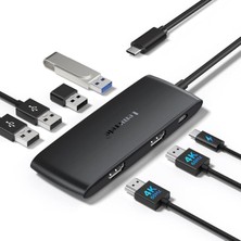 Lemorele TC510, 7 In 1 USB Type-C Hub Dongle Çoklayıcı, (Çift 4K@60Hz Hdmı) Pd 100W Şarj 4x USB Çoğaltıcı