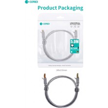 Coteci Cat7 Flat Internet Kablosu - 10GBPS Oyun ve Ofis Için 5 Metre Ethernet Kablosu Gri-Siyah Örgülü