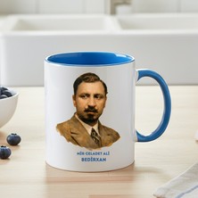 Zerya Kupaya Celadet Bedirxan - Celadet Ali Bedirhan Resimli Klasik Mavi Renkli Kupa Bardak