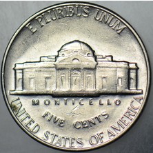 Banknoting Amerika 5 Cent 1970 S Jefferson Nıckel.