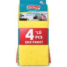 Cornex Mikrofiber Temizlik Bezi 4’lü Eko Paket – Çok Amaçlı Cam, Mutfak ve Yüzey Temizlik Bezi