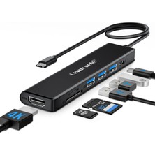 Lemorele TC70 7 In 1 Type-C Hub Adaptör Çoğaltıcı 4K HDMI 100W Pd USB 3.0 Sd/tf Kart Okuyucu Type-C Çoklayıcı