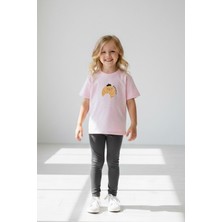 Monila Unisex Çocuk Pamuklu Bisiklet Yaka Baskılı T-Shirt