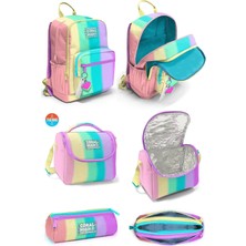 Coral High Renkli Çizgili Desenli 3’lü Okul Çanta Seti SET0123630