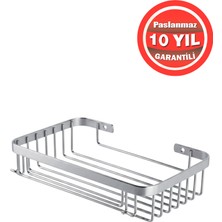 Banyom Home Clk Paslanmaz Çelik SUS304 Kalite Taci 1'li Şampuanlık Banyo Rafı Krom Renk