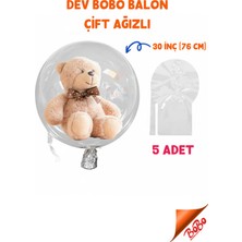 Blur Bobo Balon Çift Ağızlı 30 Inç (76 Cm) Dev Şeffaf Esnek (5'li Paket) - Pera Balon