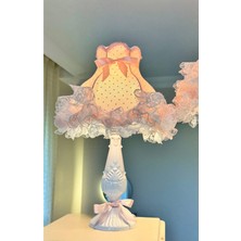 Lulu Avizem Patentli Puantiye Pembe Modern Bebek Çocuk Genç Yatak Odası Abajur Trend Moda