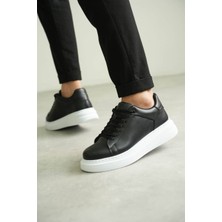 Zapatos Kb-B2 Erkek Günlük Bağcıklı Cilt Spor Sneaker Ayakkabı Cbt - Siyah