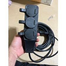 İNWATT Kauçuk Başlıklı 10 Metre Siyah Uzatma Kablosu 3x1,5 mm - Siyah