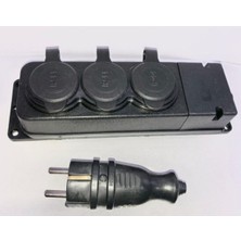 Orel Kauçuk Monofaze Üçlü Grup Priz Kauçuk Erkek Fiş 1 Adet