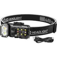 Bbox Çok Fonksiyonlu LED Kafa ve El Feneri – Hareket Sensörlü, 90° Döner Başlıklı Kafa Lambası