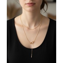 Huma Butik Takı Aksesuar Gold Oval Uçlu Çelik Kolye – Güçlü Stil