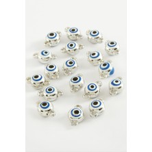 Zero Land Snmswrld Nazar Çift Kulplu Mineli Bileklik ve Kolye Ucu Aparatı 1 Adet-Mavi