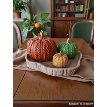 Gobo Dekoratif Renkli Kabak Biblo Seti - Rustik Stil Masa Üstü Ev Dekoru - 21 x 20 cm