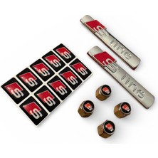 Audi S Line Metal 2 Adet 3D Amblem- 10 Adet Audi S Damla Stıcker -4 Adet Metal Sibop Kapak