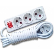 İNWATT 10 Metre Kablolu Anahtarlı 3 Lü Topraklı Grup Priz