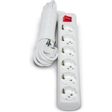 İNWATT 5mt Kablolu Altılı Anahtarlı Grup Priz