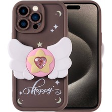 Ceponya iPhone 15 Pro Kılıf Kamera Korumalı Figürlü Tasarım Silikon Kapak