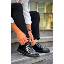 Zapatos Kb-X5 Erkek Günlük Bağcıklı Rugan Klasik Ayakkabı Rst - Siyah