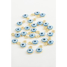 Zero Land Snmswrld Nazar Tek Kulp Mineli Bileklik ve Kolye Ucu Aparatı 1 Adet-Beyaz