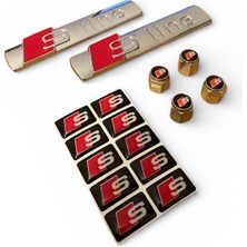 Audi S Line Metal 2 Adet 3D Amblem ve 10 Adet Audi S Damla Stıcker