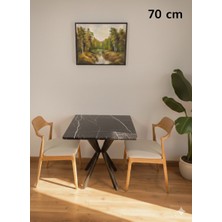 Modülare Mutfak Cafe Balkon Bahçe Restoran Yemek Masası 70X70 ve 80X80 Metal Ayak