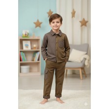 Cattackids Çocuk Kareli Minimalist Gömlek Pantolon Takımı 2-9 Yaş